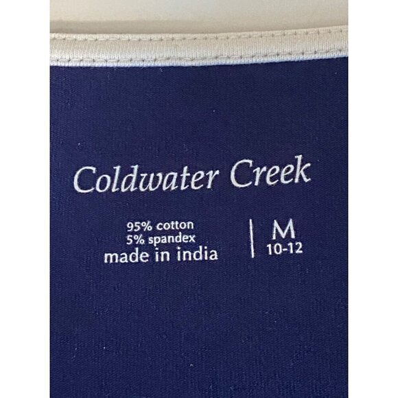 Coldwater Creek Blue & White Layered Look Top Stretchy Women's Size Medium - Picture 4 of 9